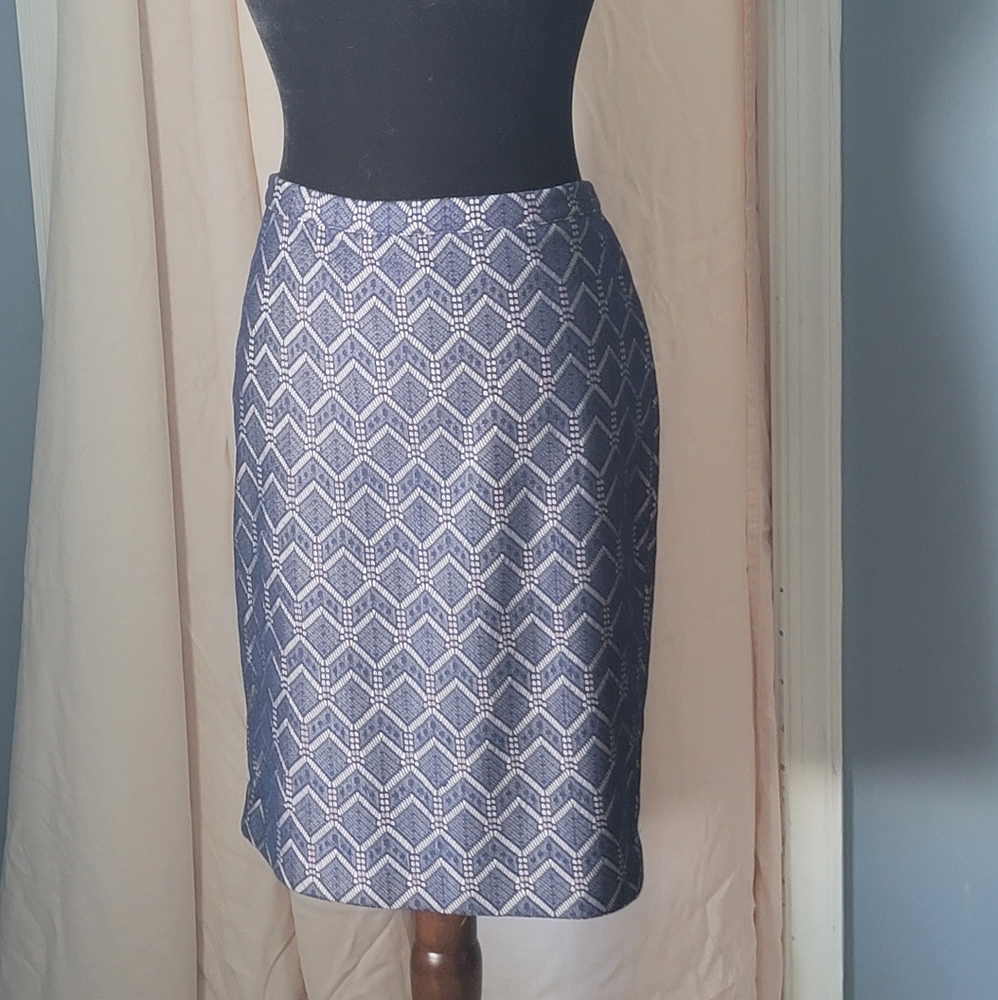 Pencil Skirt - Geometric Lace Overlay